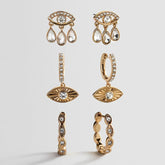 Good Intentions Evil Eye Earring Set - Gold/Pavé