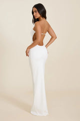 The Darlene Strapless Maxi Dress in White
