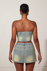 Sora Denim Skirt - Yellow Wash