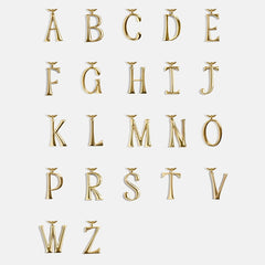 Gold Initial Enamel Bag Charm - O