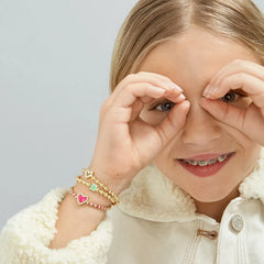 Initial & Heart Kids' Pisa Bracelet Set - Gold