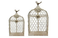 Set 2 Cream Rustic Birdcage