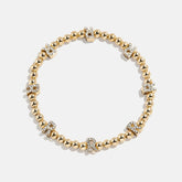 Gold/Pavé Repeating Initial Pisa Bracelet - R