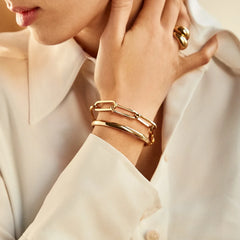 Hera Bracelet - Large Gold Plated Brass