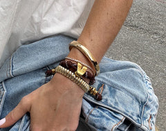 Knotty Initial Custom Bracelet - Brown Double Letters