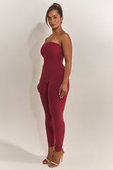 The Sculpt Long Unitard in Wine