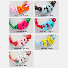 Knotty Enamel Initial Custom Bracelet - Pink/Orange Double Letter