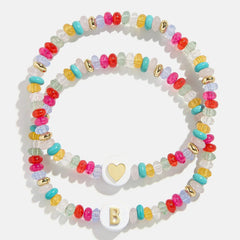 Kids' Initial & Heart Bracelet Set - Multi