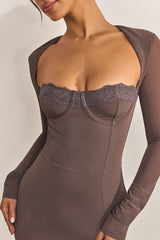 The Long Sleeve Bij Mini in Brown