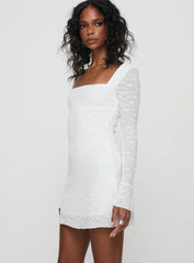 Lanchester Long Sleeve Mini Dress White