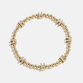Gold/Pavé Repeating Initial Pisa Bracelet - H
