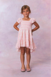 Girls Muriella Fragrance Print Flutter Sleeve Dress