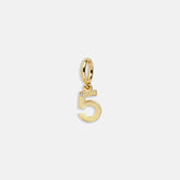 Gold Number Cluster Charm - 5