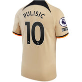 Nike Chelsea Christian Pulisic Third Jersey W/ Epl + No Room For Racism + Club World Cup Patches 22/23 (Sesame/Black)