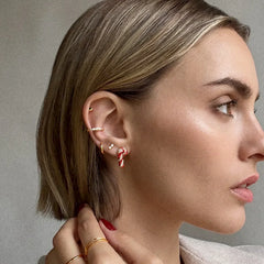 Holiday Twist Candy Cane Stud Earrings - Candy Cane
