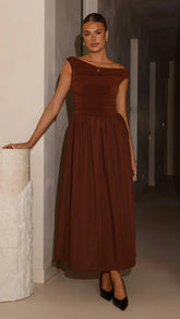 Immy Midi Dress - Brown