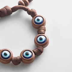 Knotty Good Eye Cord Bracelet - Chocolate Brown