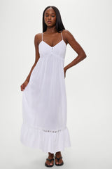 Airy Poplin Midi Dress - White
