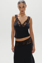 Harper Satin Top - Black