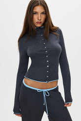 Leo Knit Button Up Cardigan - Stone