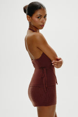 Lullaby Halter Wrap Top - Brown Sugar