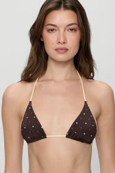 Nick Reversible Satin Bikini Top - Honey Bug