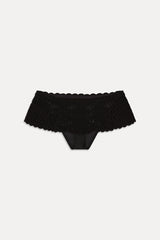 Shelly Crochet Shine Swim Skirt - Black