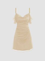 Sequin Ruched Mini Dress