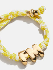 Knotty Initial Custom Bracelet - Bright Yellow Double Letters