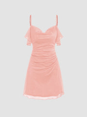 Sequin Ruched Mini Dress