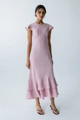 Mateo Floral Maxi Dress In Pink