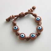 Knotty Good Eye Cord Bracelet - Chocolate Brown