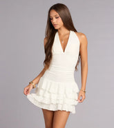 Make Plans Eyelet Ruffle Mini Dress