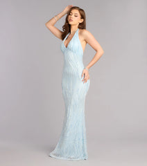 Faith Sequin Pearl Bead Formal Dress