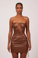 The Laced Leather Mini in Brown
