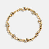 Gold/Pavé Repeating Initial Pisa Bracelet - J