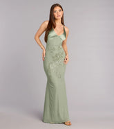 Adrian Beaded Floral Mermaid Dress