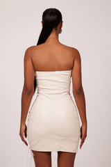 The Laced Leather Mini in Cream