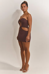 The Bandeau Cut Out Mini in Brown