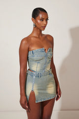 Sora Denim Skirt - Yellow Wash