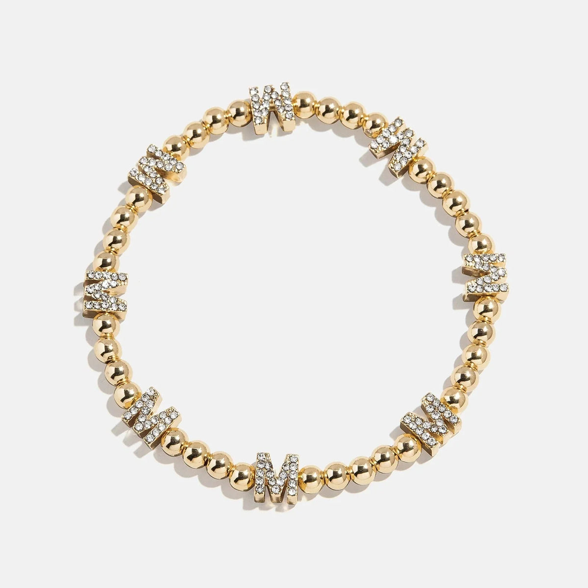 Gold/Pavé Repeating Initial Pisa Bracelet - M