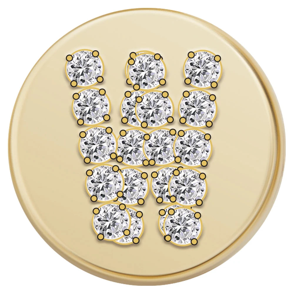 Gold Letter Bead - W