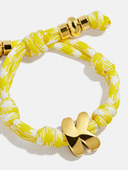 Knotty Initial Custom Bracelet - Bright Yellow Single Letter
