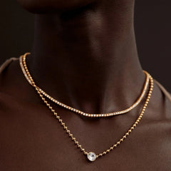 Kaycee Necklace - Gold/Pavé