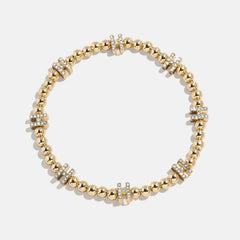 Gold/Pavé Repeating Initial Pisa Bracelet - H