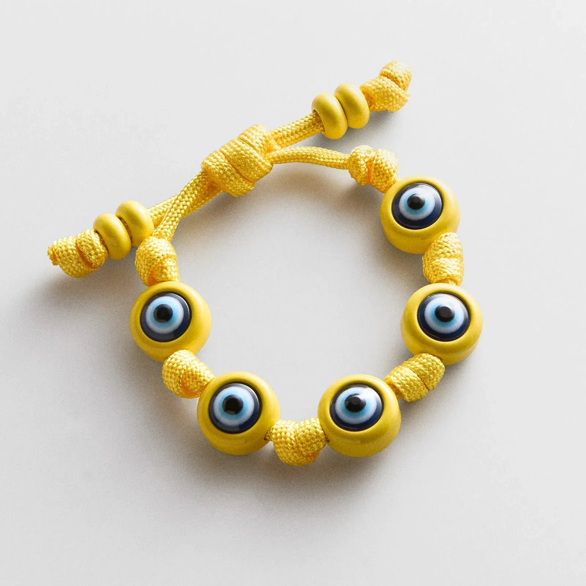 Knotty Good Eye Cord Bracelet  - Yellow