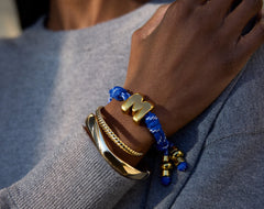 Knotty Initial Custom Bracelet - Cobalt Single Letter