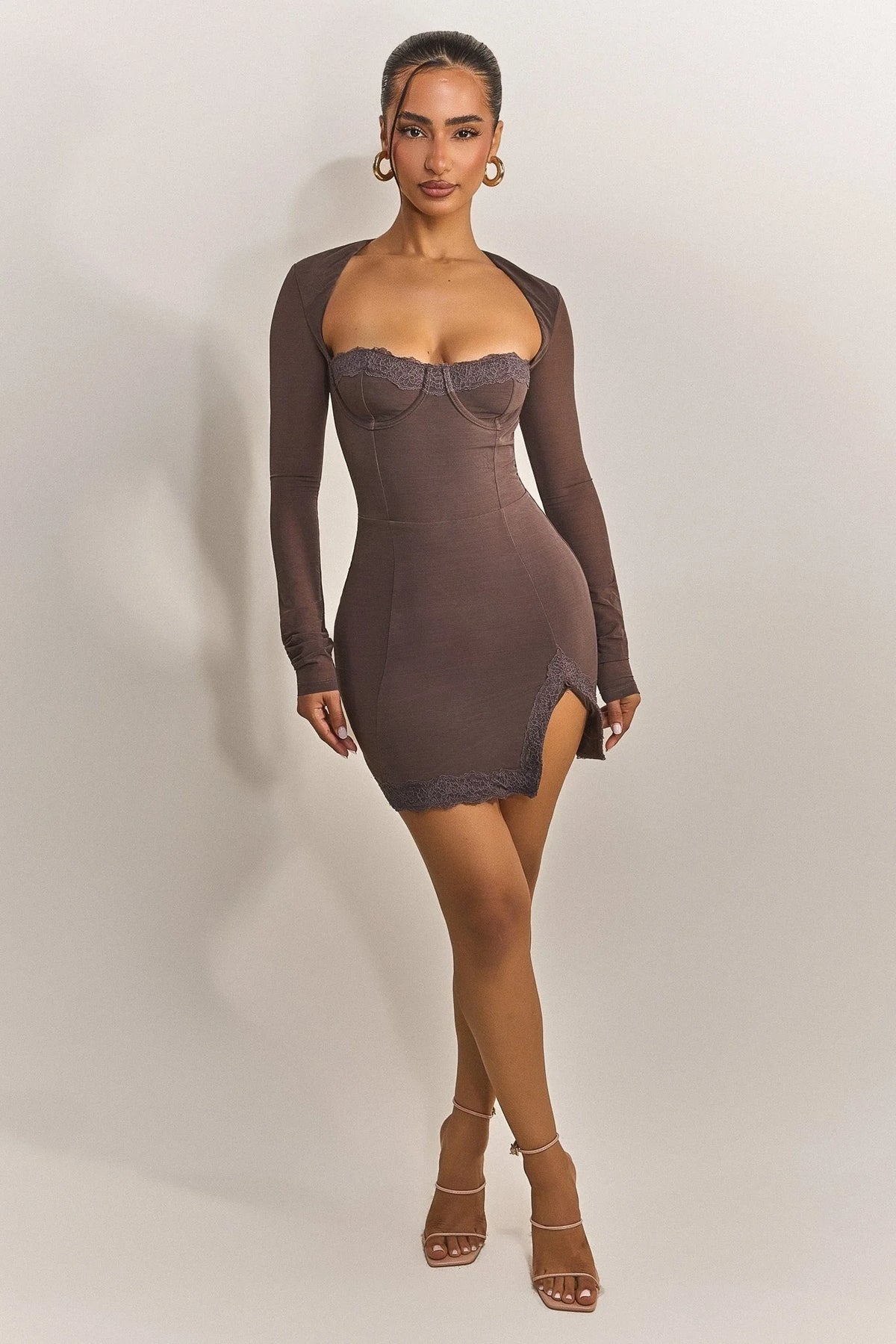 The Long Sleeve Bij Mini in Brown
