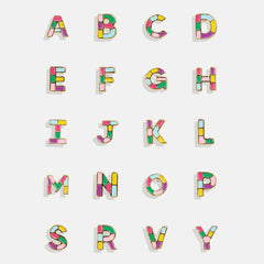 Kids' Rainbow Initial Earrings - Gold/Multi