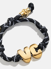 Knotty Initial Custom Bracelet - Black Double Letters